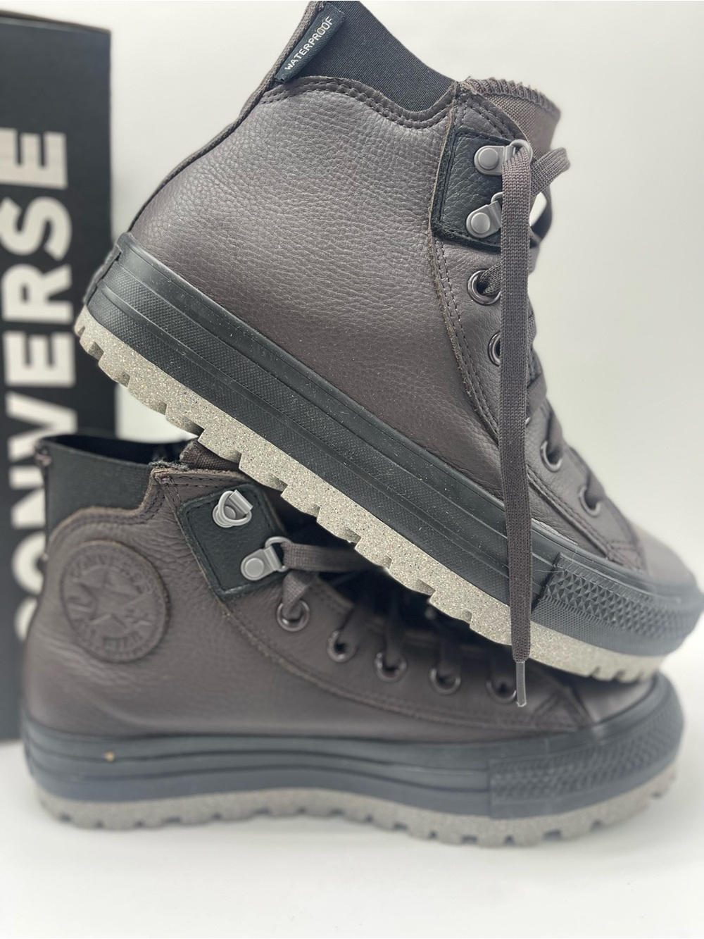 Converse WMNS CTAS CITY TREK WP HI COFFEE NUT/BLACK/SHARKSKIN Boots Cold Weather - Picture 15 of 15